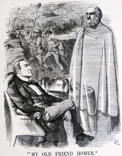 Politisk satire, der skildrer William Ewart Gladstone og hans 