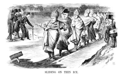 Sliding on Thin Ice, 1869 af John Tenniel