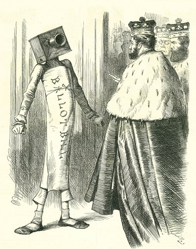 Stemmeregningen står op til House of Lords. John Tenniel tegnefilm fra 