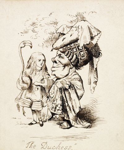 Hertuginden, ca. 1865 (pen og brunt blæk) af John Tenniel