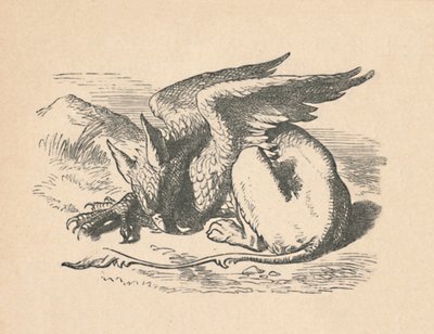 The Gryphon sovende i solen, 1889 af John Tenniel