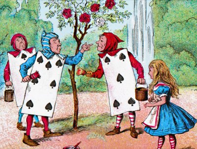 Spillekortene maler rosenbuskene, c1910 af John Tenniel