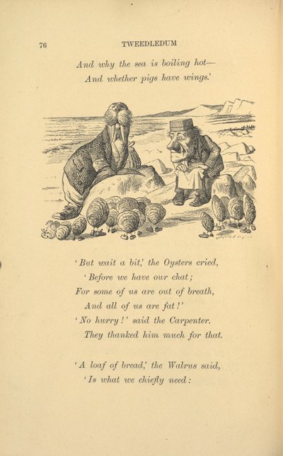 Hvalrossen og tømreren med østers. af John Tenniel