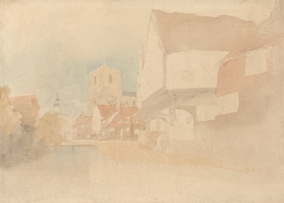 Udsigt over Waltham Abbey, Herts, Essex af John Thirtle