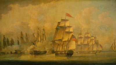 Slaget ved Malacca-strædet, 15. februar 1804 af John Thomas Serres