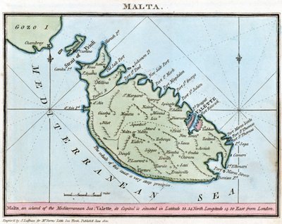 Kort over Malta af John Thomas Serres