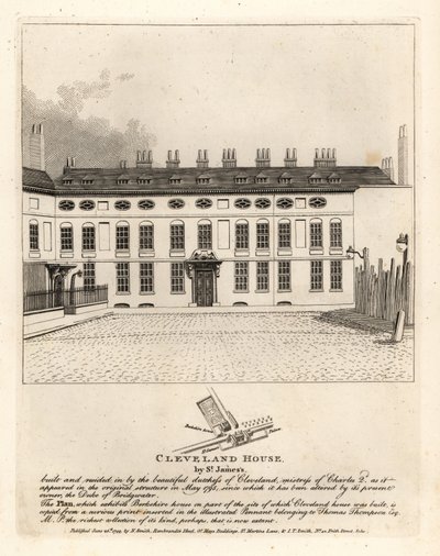 Cleveland House ved St James Palace, London af John Thomas Smith