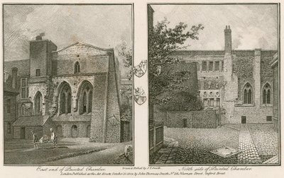 Østenden (venstre) og nordsiden (højre) af Painted Chamber, Westminster Palace af John Thomas Smith