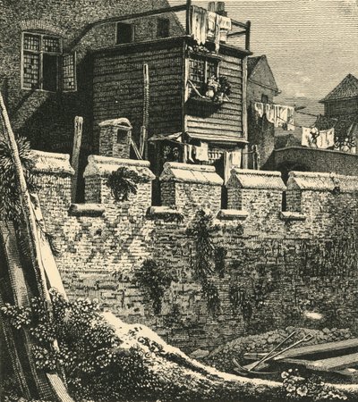 Fragment af London Wall ved St. Giles, Cripplegate, 1812, 1925. af John Thomas Smith