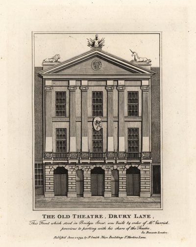 Foran det gamle teater, Drury Lane af John Thomas Smith