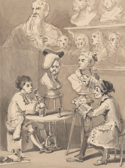 Hogarth sidder til Roubiliac for sin buste af John Thomas Smith