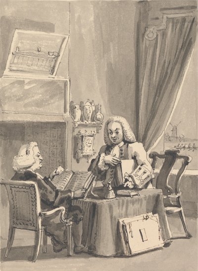 Hogarth opfordrer sin protektor, biskop Hoadley, til at se over sin MS. 