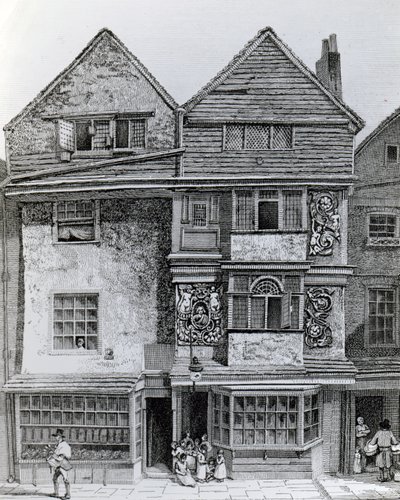 Huse på sydsiden af en gade kaldet London Wall, udgivet 1812 af John Thomas Smith