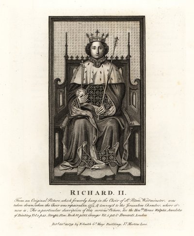 Kong Richard II af England, fra et originalt billede hængt i Choir of St Peter