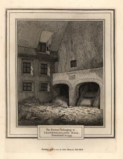 Kitchen of Leathersellers Hall, London af John Thomas Smith