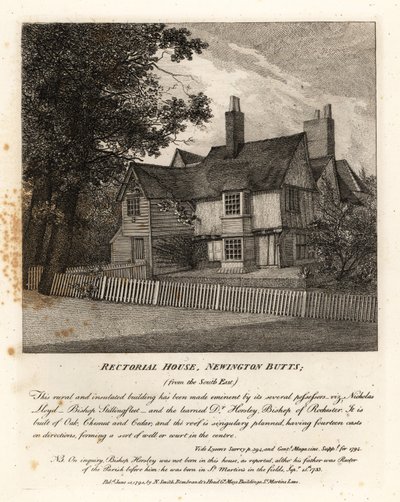 Rector House, Newington Butts af John Thomas Smith