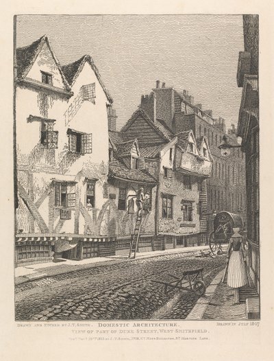 Udsigt over en del af Duke Street, West Smithfield af John Thomas Smith