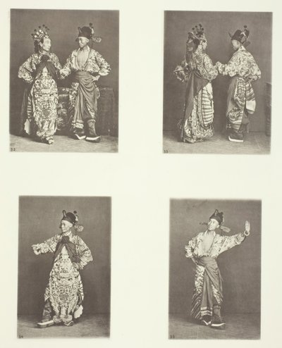 Skuespillere, ældgammelt ægteskabsdragt, skuespillere, ældgammelt ægteskabskostume, ældgamle dragter, ca. 1868. af John Thomson