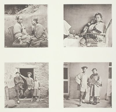 Amoy kvinder, den lille fod af en kinesisk dame, Amoy mænd, mandlig og kvindelig kostume, Amoy, ca. 1868. af John Thomson