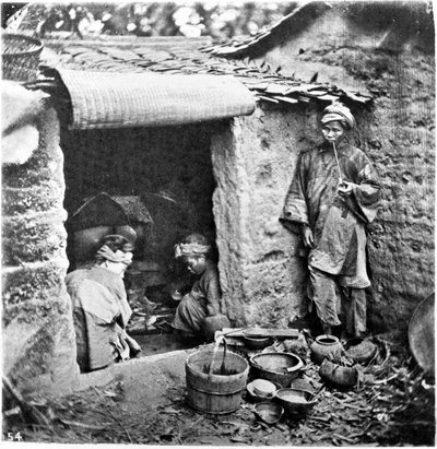 Kina, en simpel familie, ca. 1870 (foto) af John Thomson