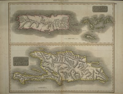 Porto Rico og Jomfruøerne: Haiti, Hispaniola eller St. Domingo, 1817 (håndfarvet gravering) af John Thomson