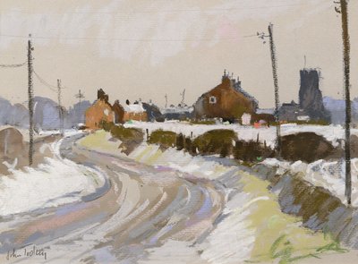 Vinterlandskab (pastel) af John Tookey