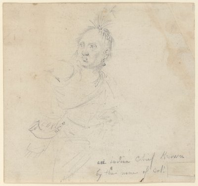 Kaptajn Joseph Lewis af Louis, fra Oneida-indianerne, studerer for af John Trumbull