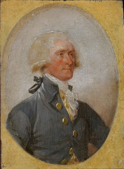 Miniatureportræt af Thomas Jefferson i en alder af 33 år af John Trumbull