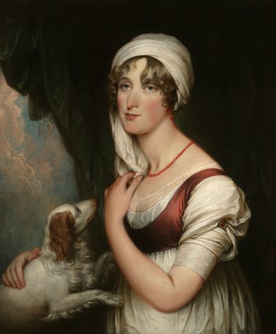 Sarah Trumbull med en spaniel af John Trumbull
