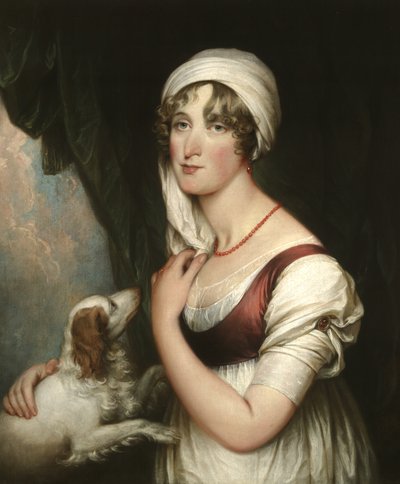 Sarah Trumbull med en spaniel, ca. 1802 af John Trumbull