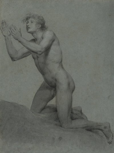 Skitse af et mandligt nøgenlivsstudie af John Trumbull