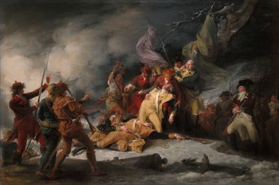 General Montgomerys død under angrebet på Quebec den 31. december 1775 af John Trumbull