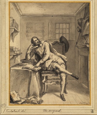Don Quijote i sit arbejdsværelse af John Vanderbanck