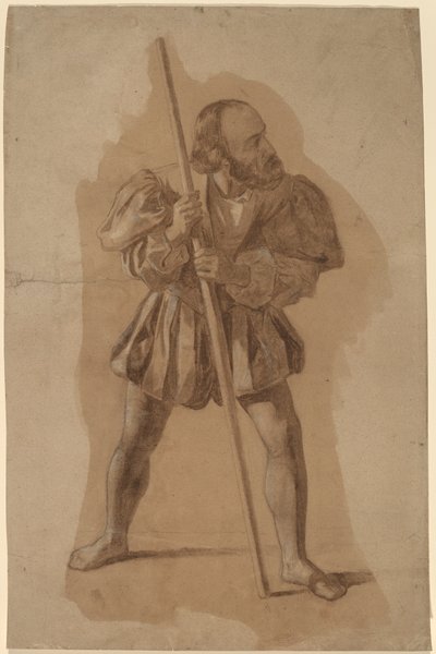 Figurkostumeundersøgelse for Columbus Mural, Washington, D.C. af John Vanderlyn