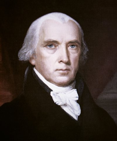 James Madison (1751-1836) (farve litho) af John Vanderlyn