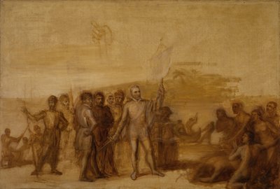 Landingen af Columbus, ca. 1840. af John Vanderlyn