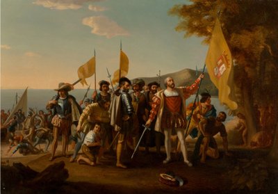 The Landing of Columbus, anden halvdel af det 19. århundrede.. af John Vanderlyn after