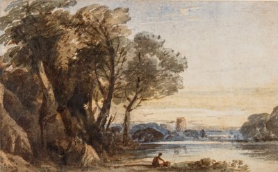 Capriccio Landskab, ca. 1830 (wc med gummi arabicum på papir) af John Varley