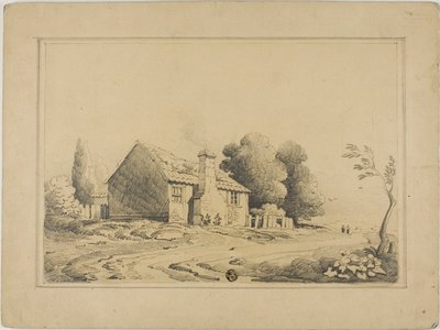 Sommerhus ved siden af sti af John Varley