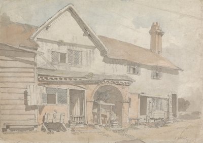 Bondegård med brønd af John Varley