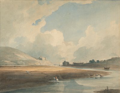 Harlech Castle og Twgwyn Ferry af John Varley