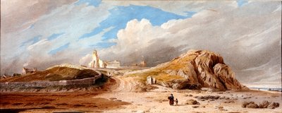 Holy Island (akvarel på papir (lagt)) af John Varley