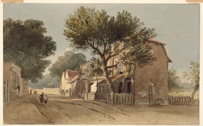 Leyton, Essex, ca. 1800 (akvarel på papir) af John Varley