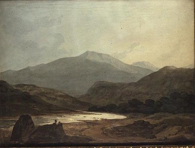 Moel Hebog: ser ned ad dalen fra nær Dinas Emrys af John Varley