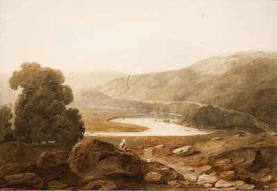 No.1607 Vale of the River Mawddach, Wales, ca. 1805 (akvarel og sort kridt på papir) af John Varley