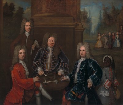 Elihu Yale med medlemmer af sin familie og et slaveret barn af John Verelst