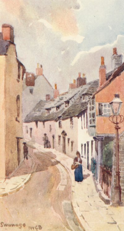High Street, Swanage (farvelitografi) af John W.G. Bond