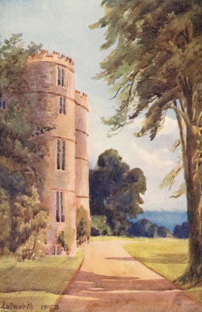 Lulworth Castle (farvelitografi) af John W.G. Bond