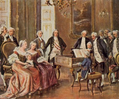 Mozart foran kejserinde Maria Theresia af John W.G. Bond