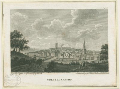 Wolverhampton - South West View: gravering, nd [c 1796] af John Walker